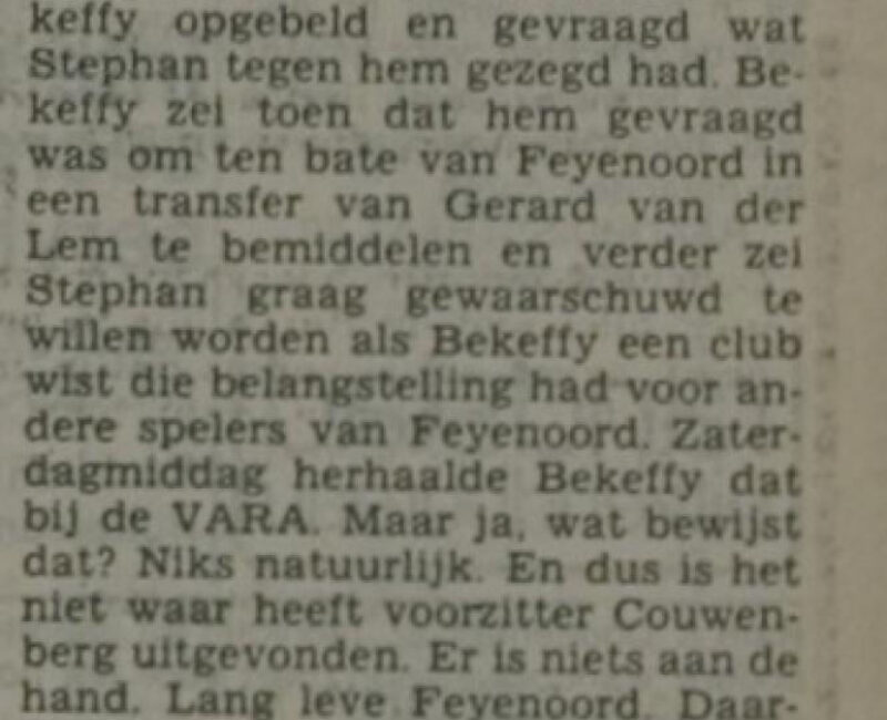 Gerald van der Lem, Békeffy Jenő, 1980