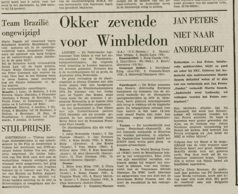 Jan Peters, Békeffy Jenő, 1974