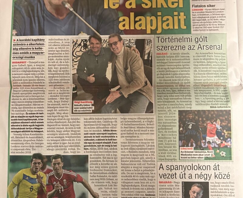 Georges Leekens szerint ő rakta le a siker alapjait.